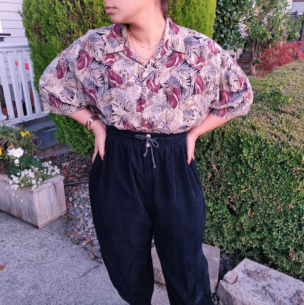 Vintage Foliage Men's Button Up Shirt - Size XL